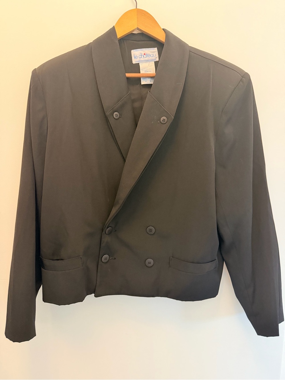 Le Chateau Vintage Black Double-Breasted Blazer